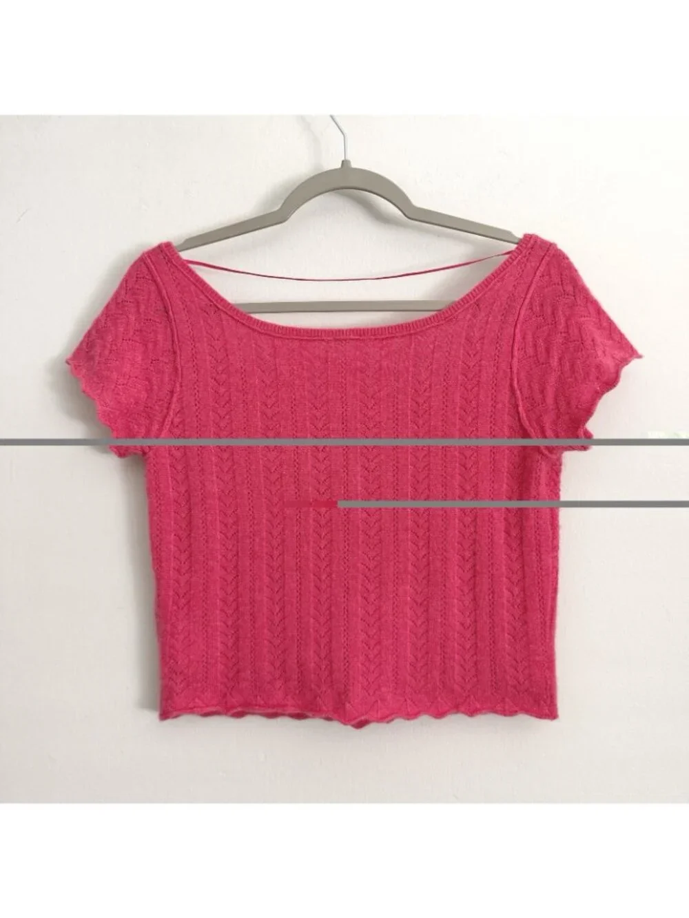 Free People Pink Hera Cashmere Pointelle Sweater Crop Top Women’s Size Small